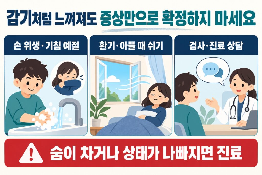 감기 같은 증상: 손 위생·환기·검사와 진료 상담