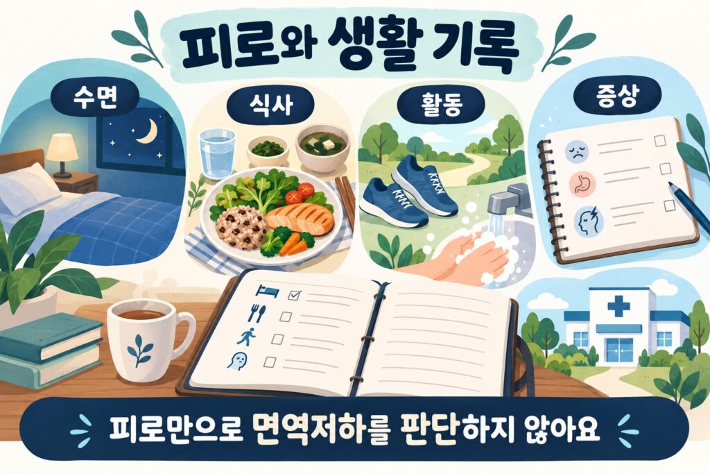 피로와 생활 기록: 수면·식사·활동·증상을 기록하며 피로만으로 면역저하를 판단하지 않기